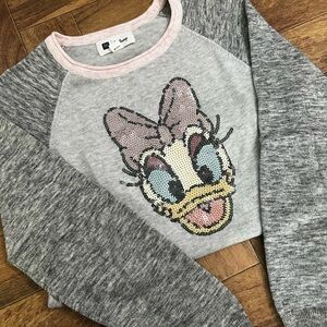 Disney Gray Sequin Daisy Duck Kids Top